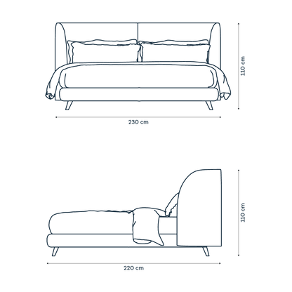 Cama en tela Risanni Plus - Camas - The Blue House